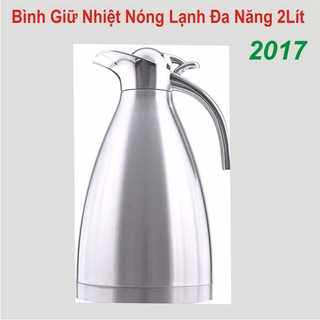 Bình Giữ Nhiệt Nóng- lạnh Inox 2 Lớp Cao Cấp Dung Tích 2 lít (màu bạc)