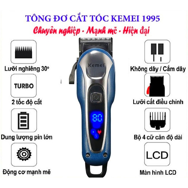 Tông đơ cắt tóc cao cấp Kemei KM-1995