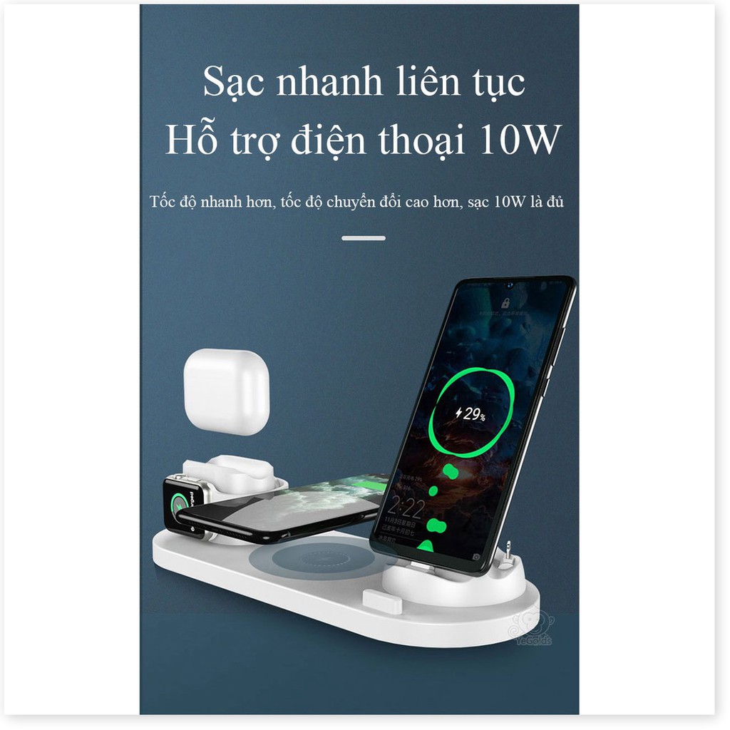 🇳 🇪 🇼®️ Bộ sạc không dây Qi Fast Tech 6in1 10W