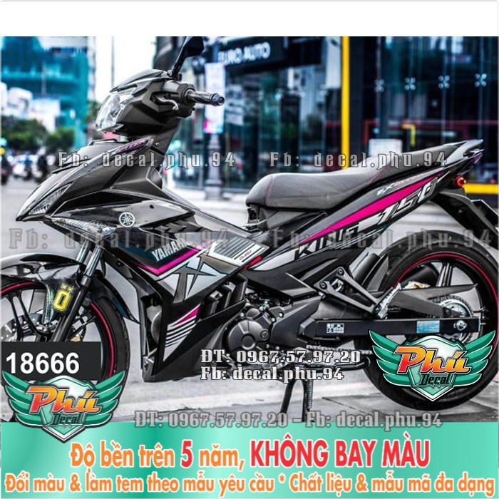 Tem rời EX 150 MX đen hồng (P) -1