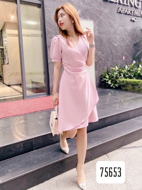 Váy dự tiệc - Freeship - Váy Hồng thắt eo sang trọng | BigBuy360 - bigbuy360.vn