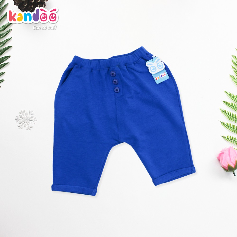 Quần Short bé trai KANDOO màu xanh, 100% cotton cao cấp mềm mịn, thoáng mát, an toàn cho bé - DBSO1702