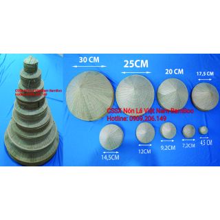 Bộ 5 - 10 cái nón lá nhỏ 12cm trang trí, cắm hoa