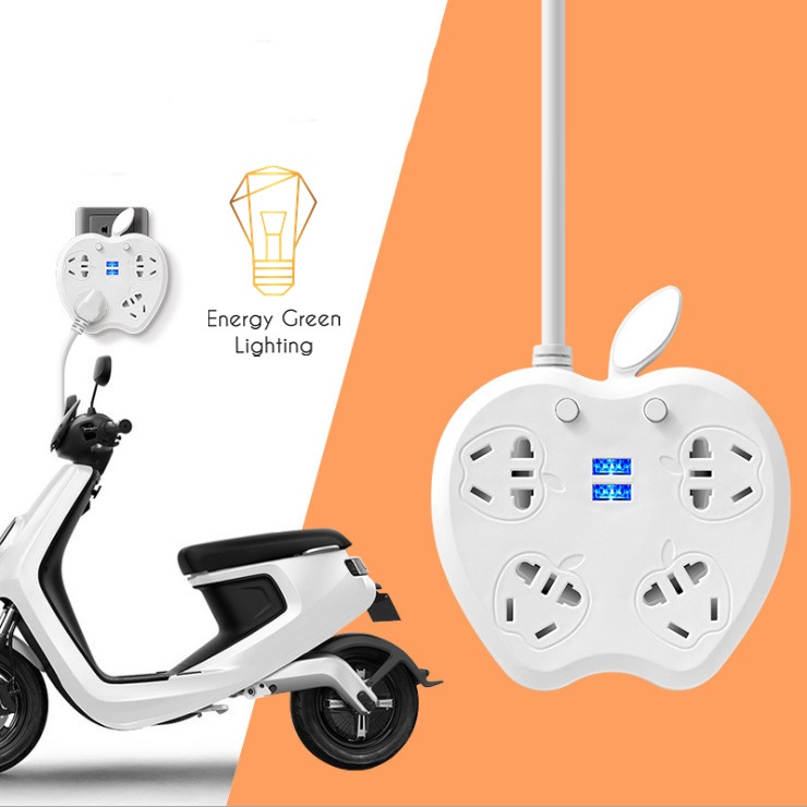 Ổ Cắm Điện Thông Minh Hình Energy Green Lighting Qủa Táo OD-548 - OD-538 Chuyển Đổi Đa Chức Năng - Có Đầu Cắm USB