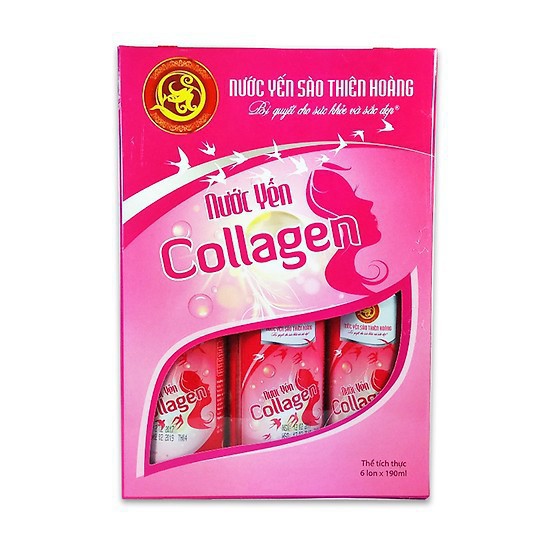 Nước yến Thiên Hoàng Collagen cao cấp 190ml x 6 lon