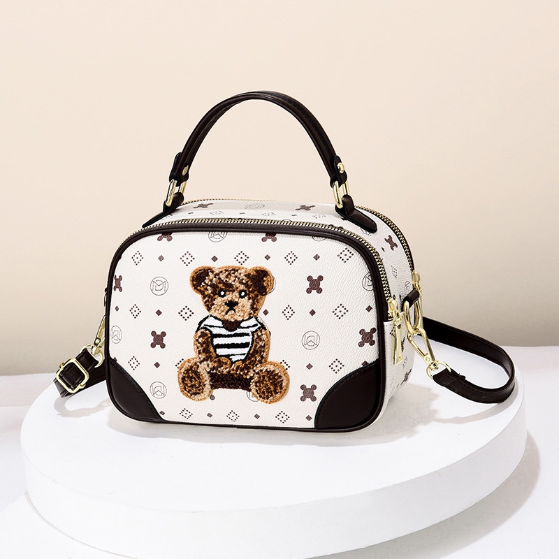 Túi Đeo Chéo Hình Vuông Nhỏ Họa Tiết Gấu Dễ Thương Thời Trang Cho Nữ
