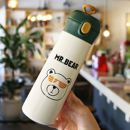 Bình giữ nhiệt gấu Bear dễ thương nhiều màu, giữ nóng và lạnh lên đến 8h,chất liệu inox SUS 304  an toàn thực phẩm