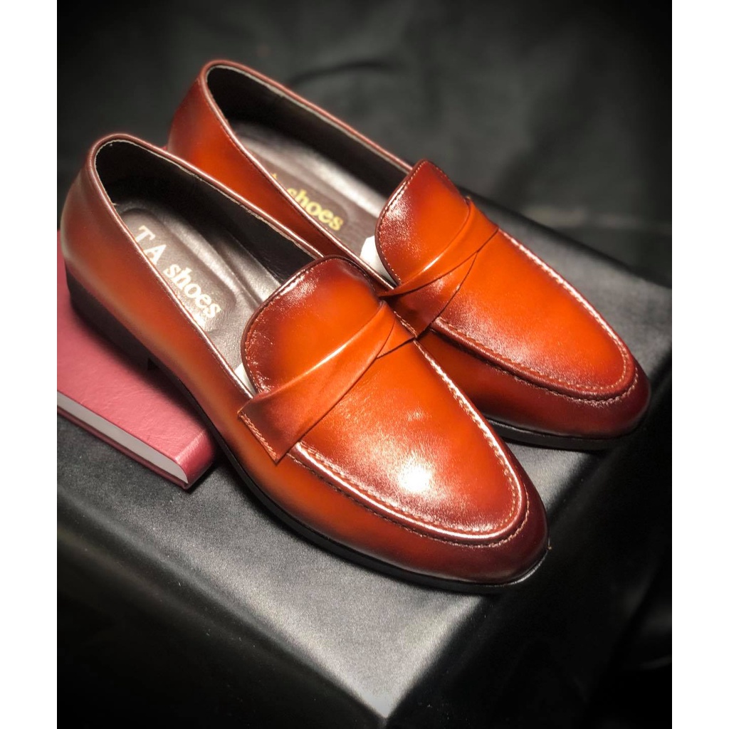 Giày lười da nam cao cấp ERMAND da bò thật bảo hành 1 năm kiểu dáng Penny Loafer - Mã T40