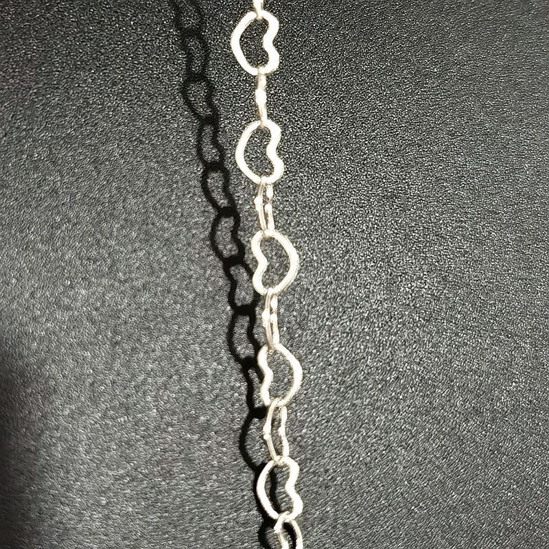 Dây xích dài 1m phối hình trái tim bằng đồng làm vòng cổ