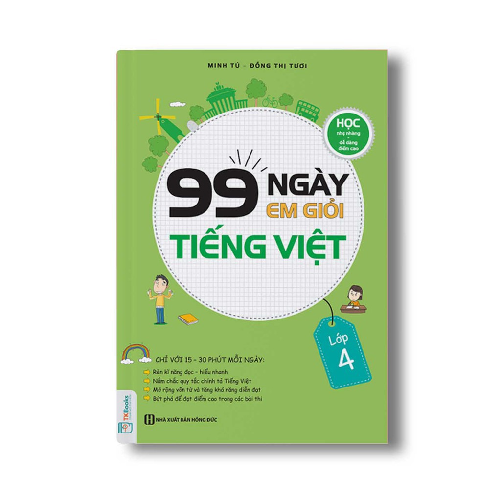 Sách - 99 Ngày Em Học Giỏi Toán + Tiếng Việt + Tiếng Anh lớp 4