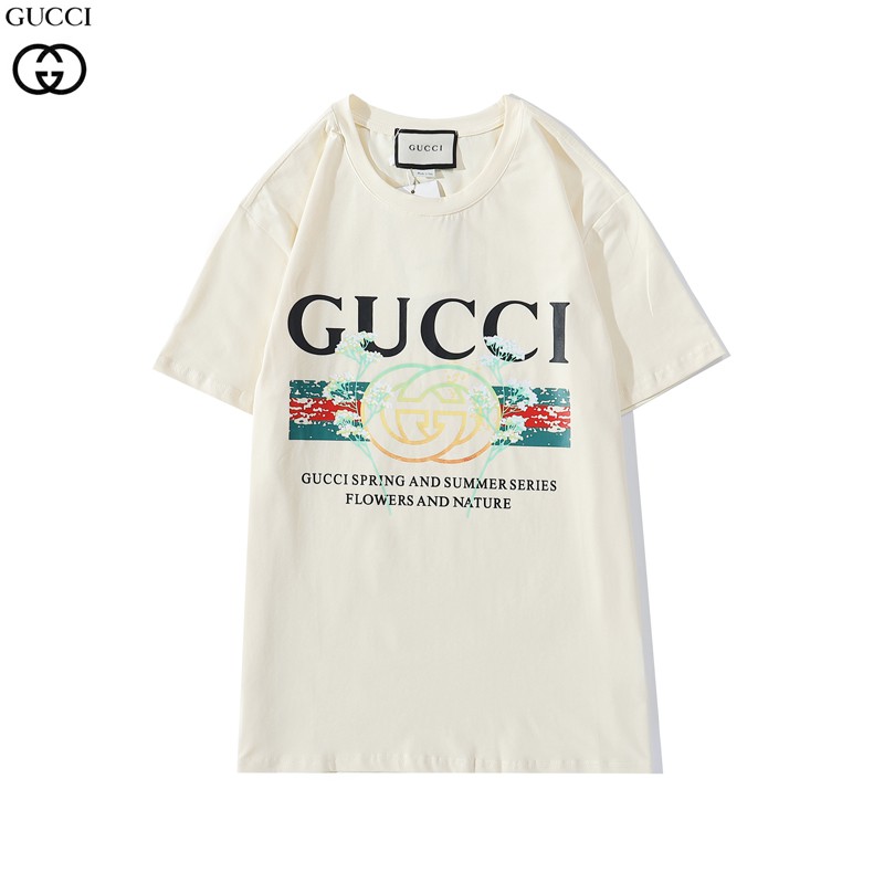 Áo Thun Tay Ngắn In Chữ Gucci Thời Trang Cho Nam Nữ