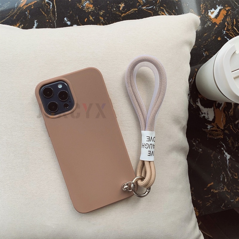 Ốp Điện Thoại Có Dây Gài Cho Iphone 12 11 13 Pro Max XR X XS Max 7 8 Plus SE