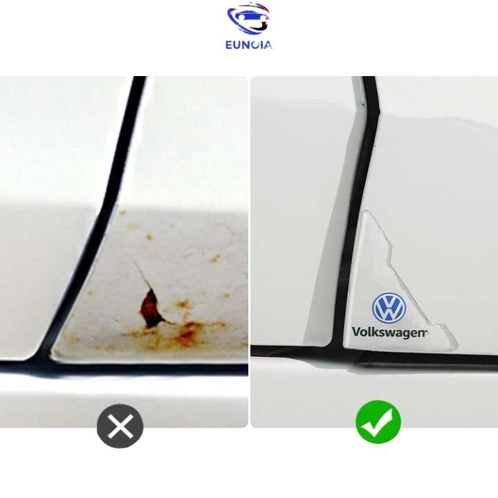 Bộ 2 Chi Tiết Miếng Dán Silicon Chống Va Đập Góc Xe Cửa Ô Tô - Full Logo Hãng Xe