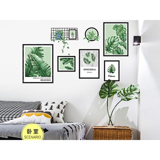 Decal dán tường Hàn Quốc trang trí nhà cửa , quán cafe, văn phòng-KHUNG ẢNH LÁ XANH