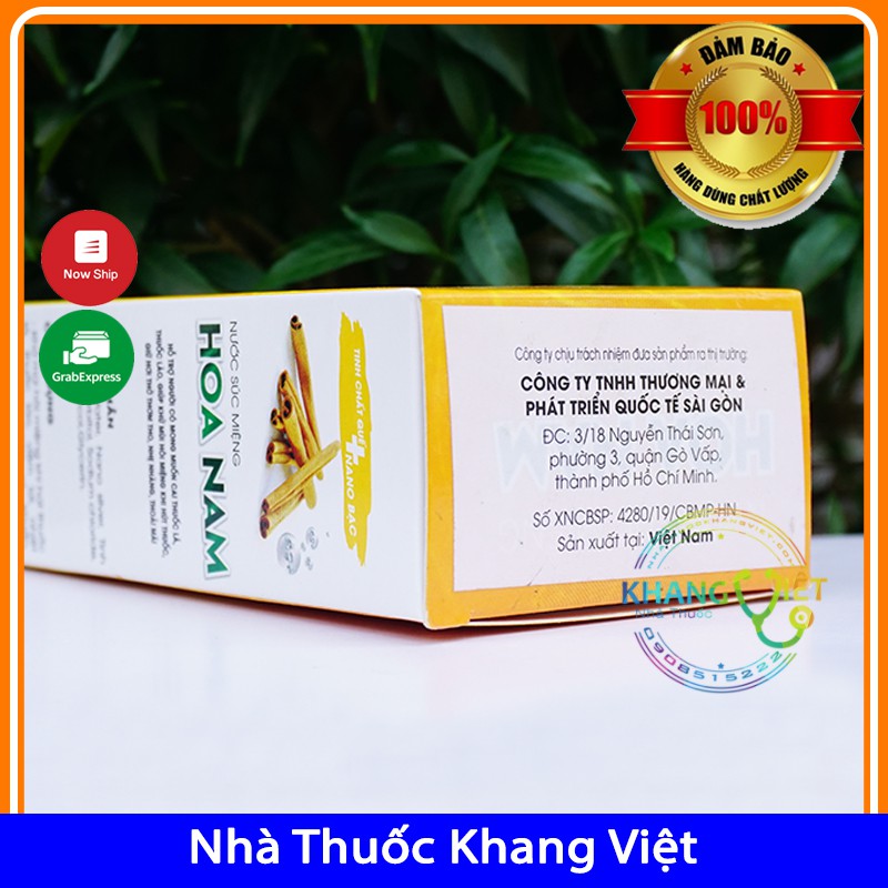 Nước Súc Miệng CAI THUỐC LÁ HOA NAM