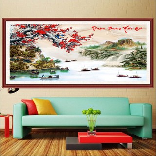 TRANH ĐÍNH ĐÁ PHONG CẢNH THUẬN BUỒM XUÔI GIÓ VS229 - KT: 100*60CM