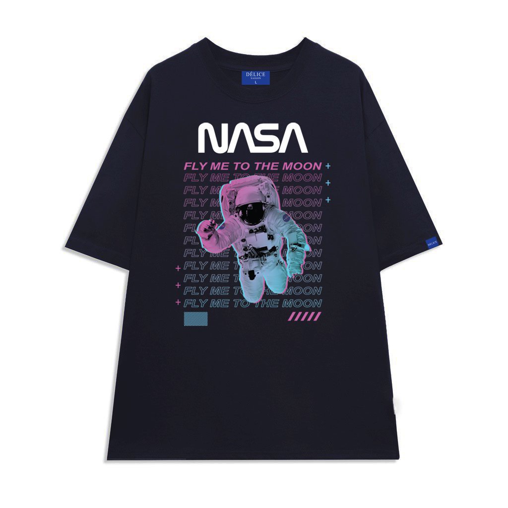 [ Full Box + Tag ] Áo thun phông Unisex cotton 100% form rộng tay ngắn NASA