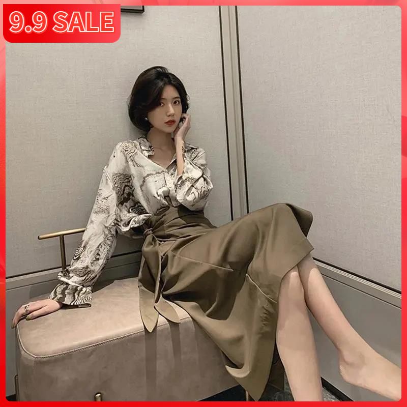 Đầm Sơ Mi Phong Cách Retro Hong Kong Mới 2021
