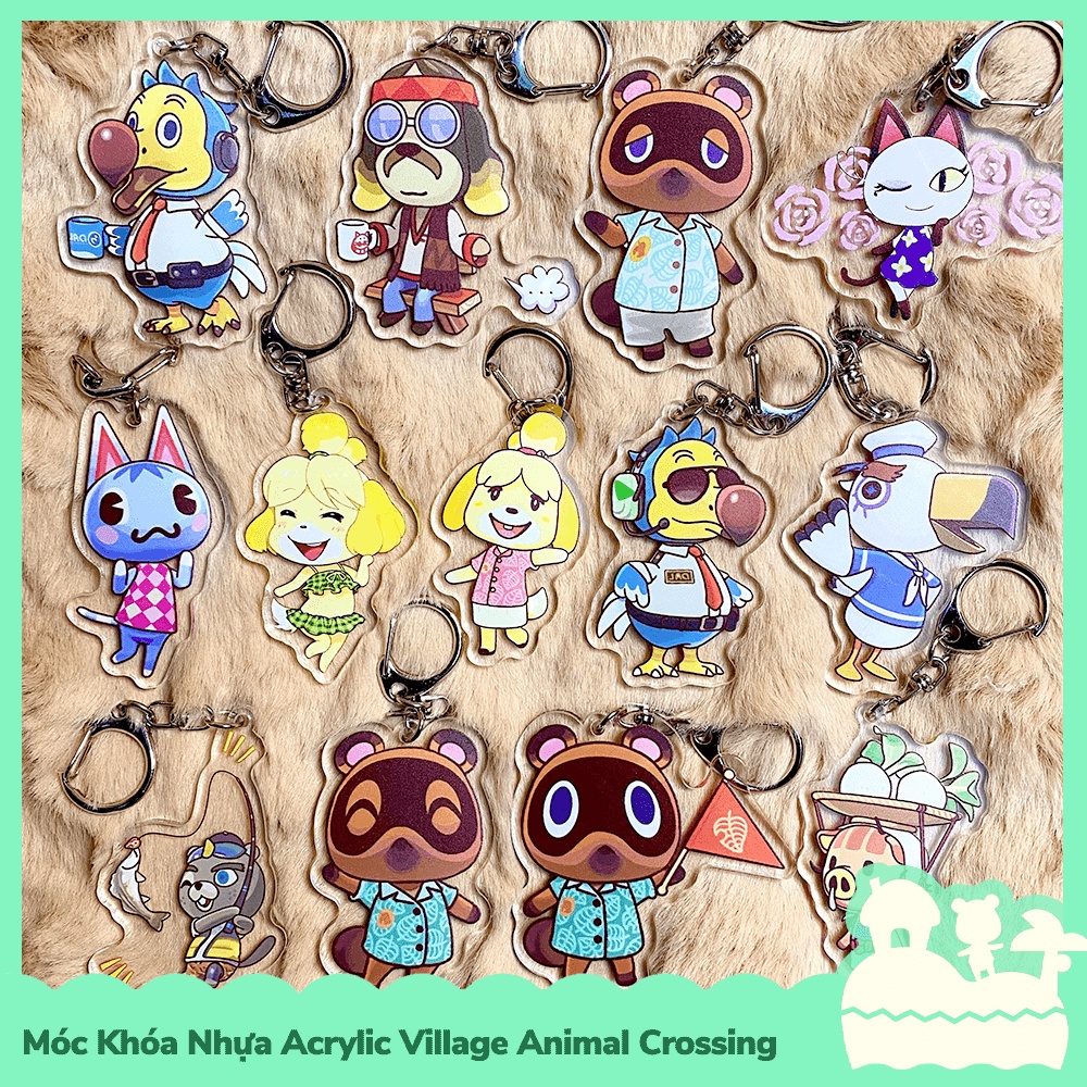 [Sẵn VN - NowShip] Móc Khóa Keychain Acrylic Nhựa Trong Nhân Vật Game Animal Crossing Horizons Nintendo Say Hi