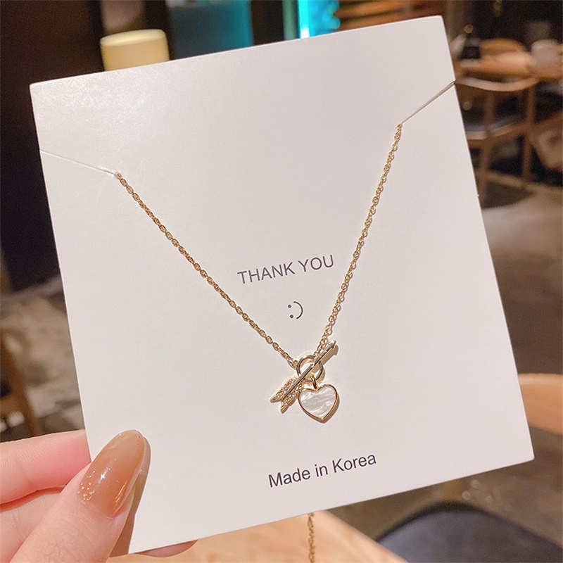 Dây chuyền thép titan mặt trái tim phong cách Hàn Quốc đơn giản