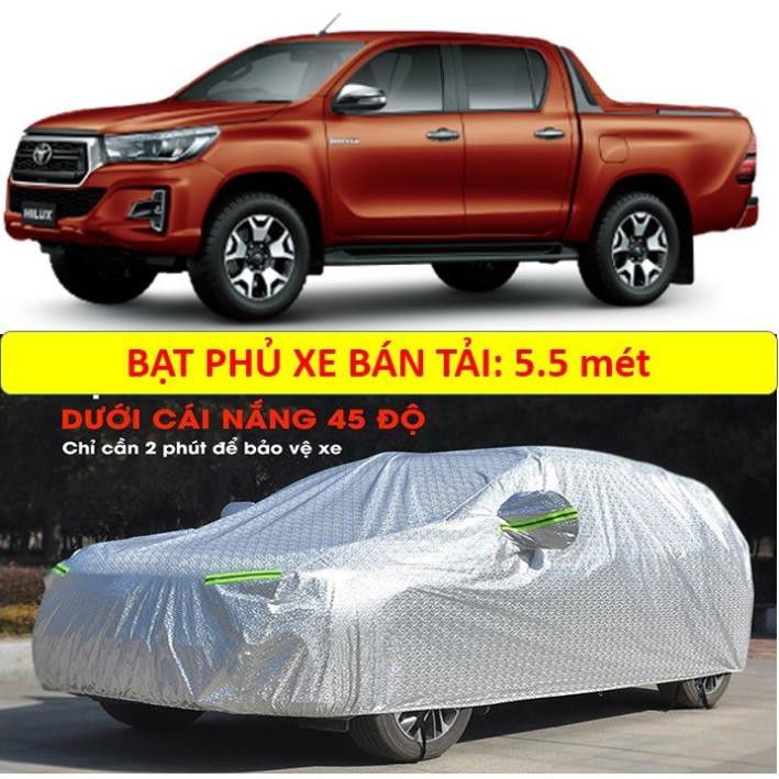 Bạt Trùm Ô tô 5D 3 lớp dày dặn cho dòng xe bán tải 5.5 mét
