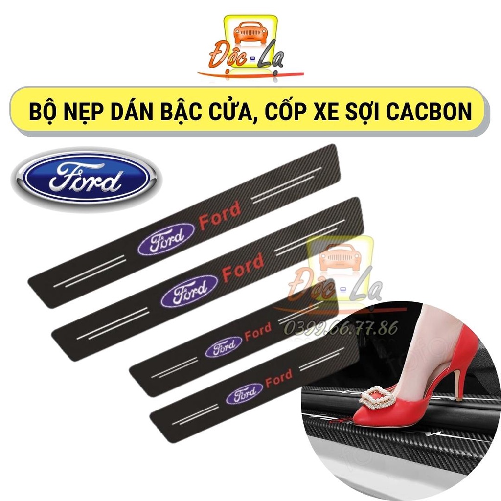 FORD - Nẹp Dán Logo FORD Chống Trầy Xước Bảo Vệ Bậc Cửa Xe Hơi/ Bảo Vệ Cốp Sau Xe Hơi Bền Đẹp