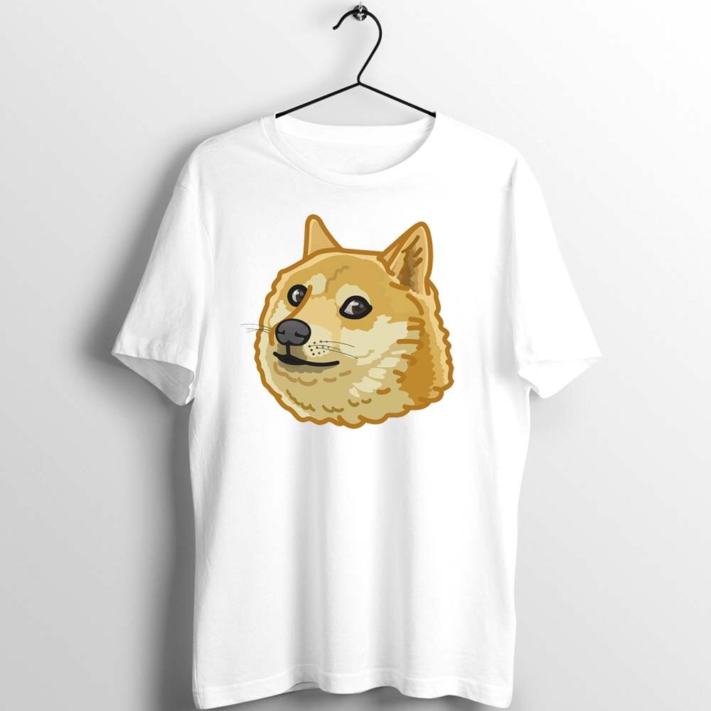 Áo Thun Màu Trắng In Họa Tiết Chú Chó Bonk Meme Vui Nhộn Dễ Thương Cho Nam Và Nữ