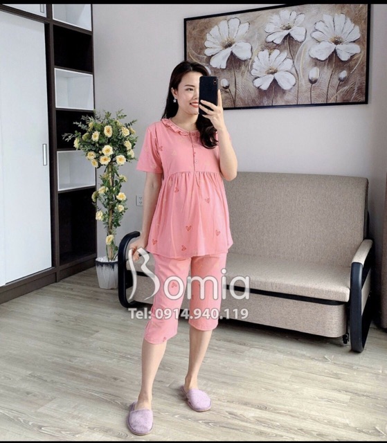 Bộ bầu đồ mặc nhà chất cotton 45-70kg