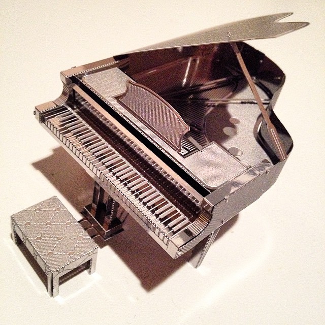 Mô hình 3D kim loại lắp ráp Đàn Piano bạc [ Chưa lắp ]