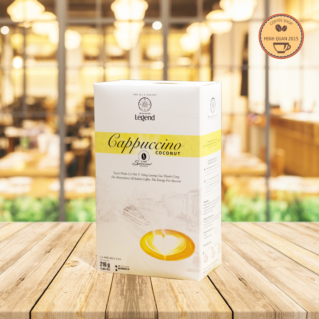Cà Phê Sữa Trung Nguyên Legend Cappuccino vị Coconut - Hộp 12 sticks