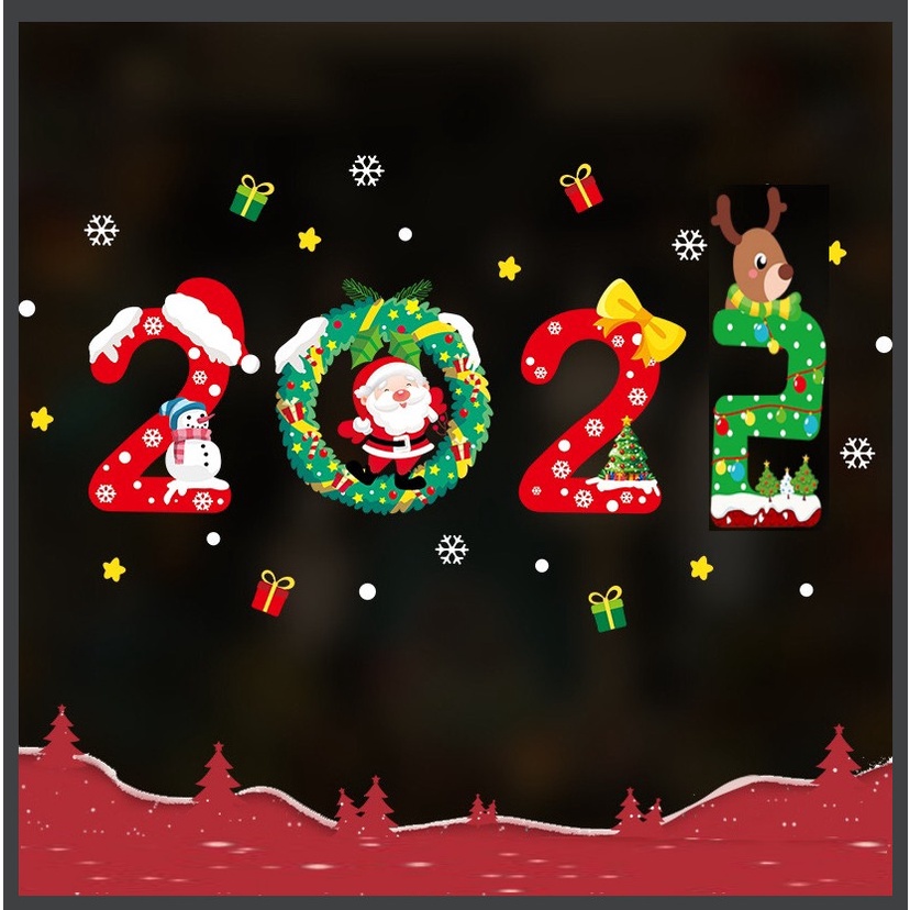 Decal trang trí Noel Hít Tĩnh Điện - 2022 nổi bật đêm noel