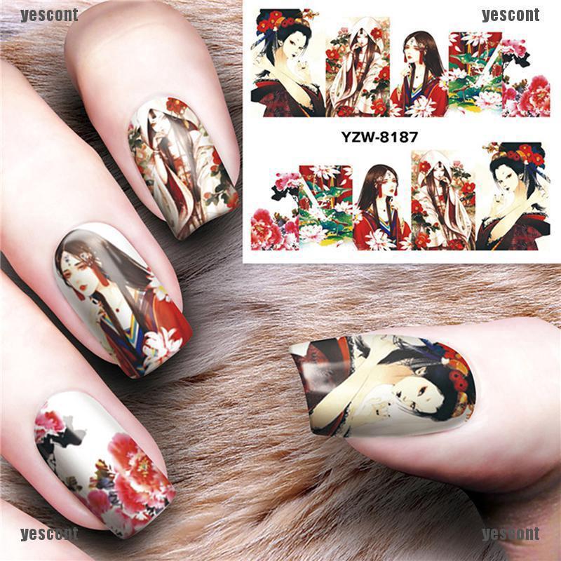 Yc☀1 Tờ sticker Dán Móng Nghệ Thuật