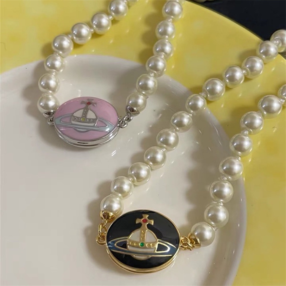 Vòng cổ Mặt Hình Hành Tinh Phối Ngọc Trai Thời Trang Xinh Xắn Cho Nữ