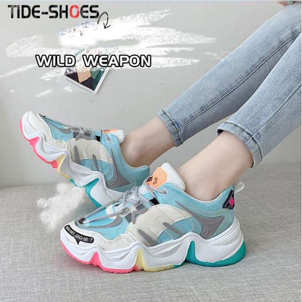 Giày thể thao nữ phối màu cực êm và thoáng khí GN11 - xanh