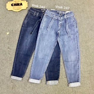 [HÌNH THÂT] quần jean nữ vnxk xịn dáng boyfriend kèm đai cực độc