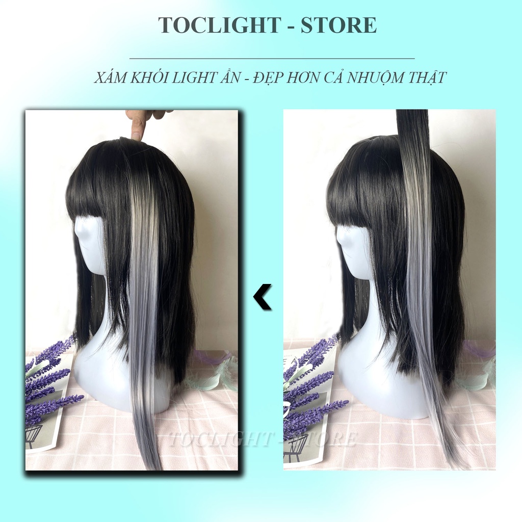 Tóc Giả HighLight Thẳng Nhiều Màu Chân Kẹp Đen Không Lộ , Không Giả Trân - Kẹp Tóc Light Ẩn Chân Kẹp Hàng Loại 1