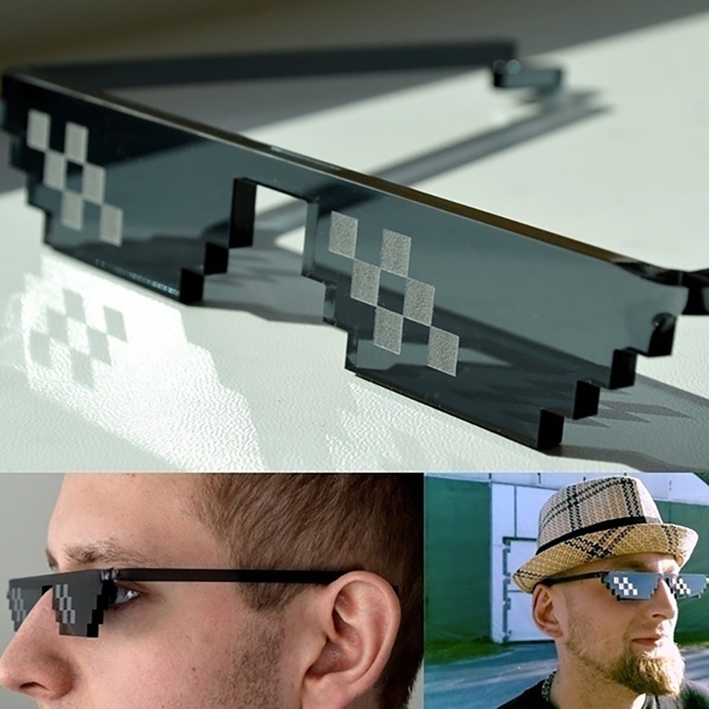 Kính mát hình đa giác kiểu mosaic thug life độc đáo làm đạo cụ chụp ảnh