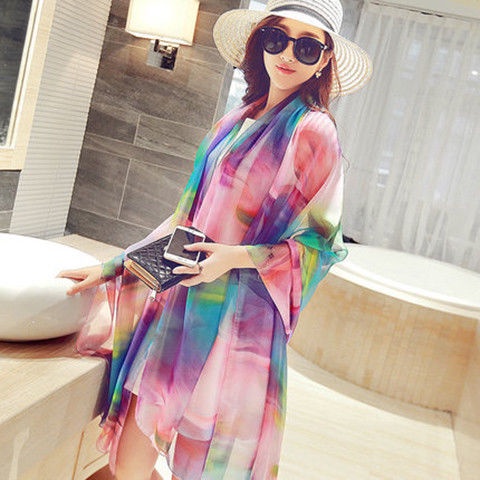 [Trang Sức Đẹp] [Siêu Lớn] Khăn Choàng Dài Chống Nắng Đi Biển Bằng Lụa Chiffon Thời Trang Xuân Hè Có Kích Thước Lớn Đa Chức Năng Cho Nữ