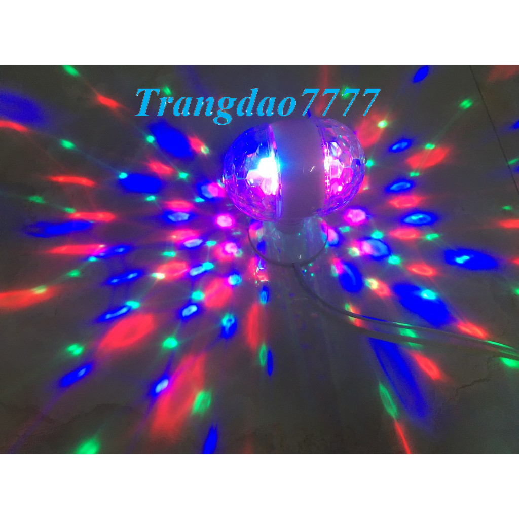 Đèn Cầu Xoay Đổi Màu Đèn Disco Mini Trang Trí Karaoke Sân Khấu Đèn Led Decor Xài Điện