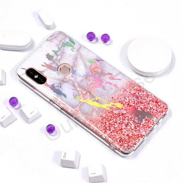Ốp điện thoại nhựa TPU mềm thiết kế giả đá hoa cương sang trọng độc đáo cho Xiaomi Redmi Note 5 Pro