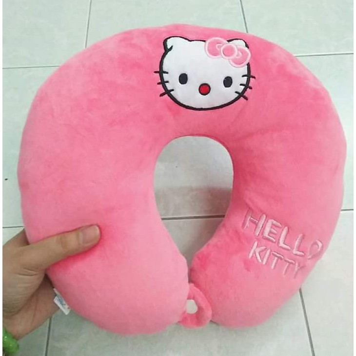 GỐI KÊ CỔ CHỮ U MÈO HELLO KITTY, VẢI NHUNG CAO CẤP