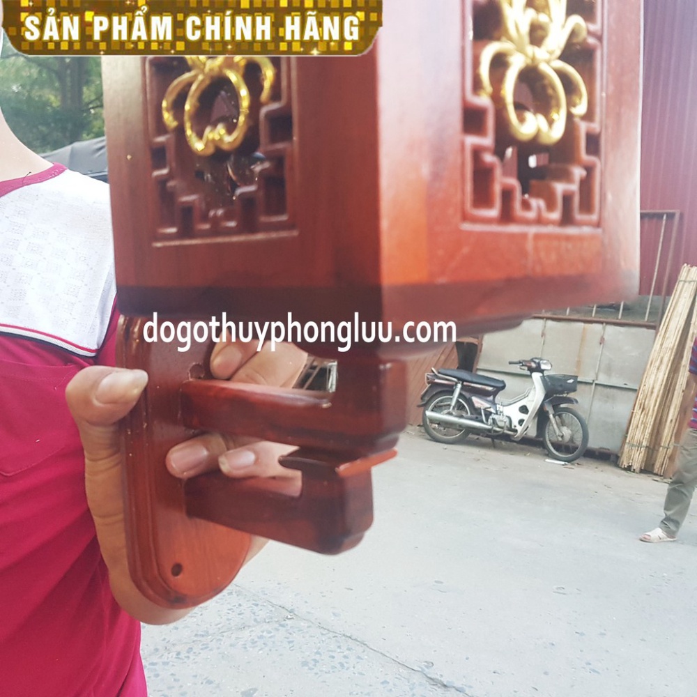 Đèn thờ treo tường ốp tường trang trí gỗ hương