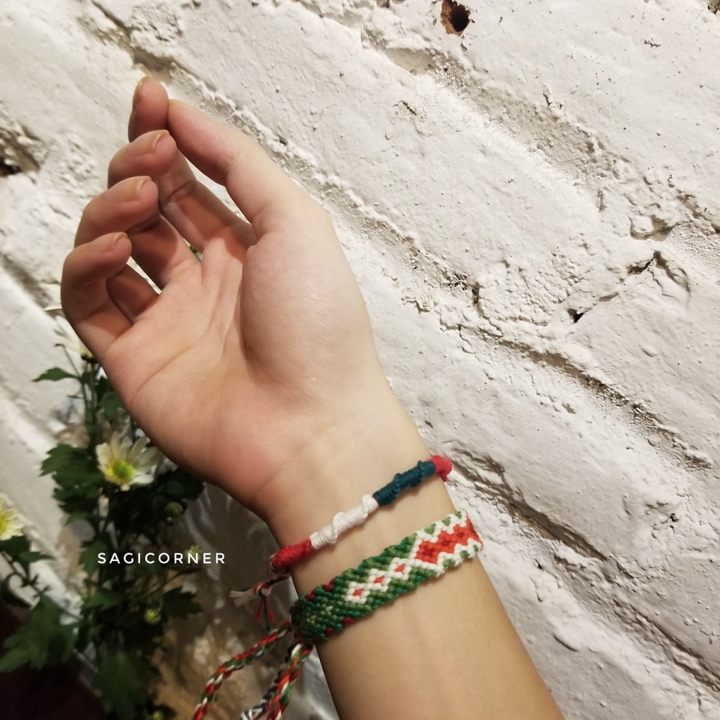 Set vòng Giáng Sinh, Noel l Vòng tay, vòng chân bằng chỉ handmade