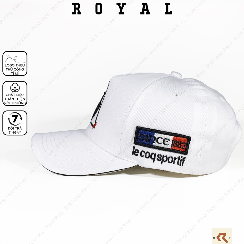 Mũ lưỡi trai nam nữ le coq sportif, nón kết logo con gà full tem vải kaki cotton Hàn - Royal Caps