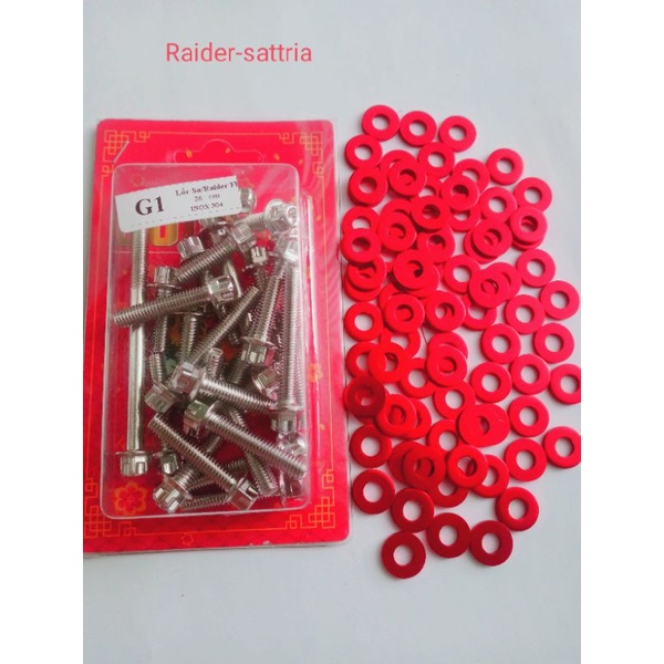 Bộ ốc lóc máy salaya kèm lông đền . Exciter 135,150, winner, Raider,Sirius, wave.