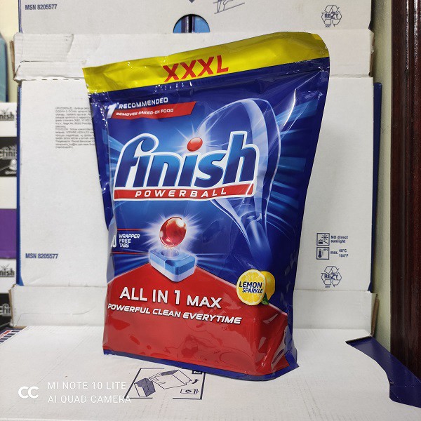 [khuyến mại dụng thử ] 2 viên rửa bát Finish All in 1 max trong gói 80 viên