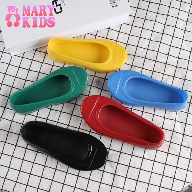 Giày Búp Bê Nhựa PVC Mềm Đế Bằng Mũi Tròn Thời Trang Mùa Thu 2022 Cho Bé Gái