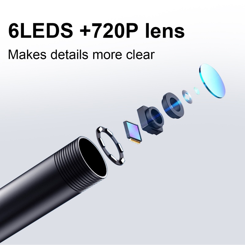 Camera nội soi Fonken 7mm chống thấm nước IP67 với 6 bóng LED có thể điều chỉnh cổng micro USB chất lượng cao