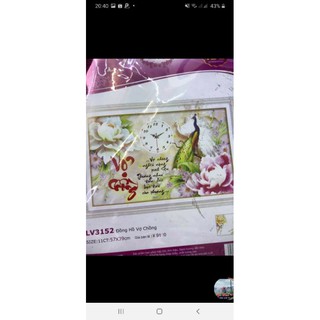 Tranh thêu đồng hồ vk ck tuyệt đẹp