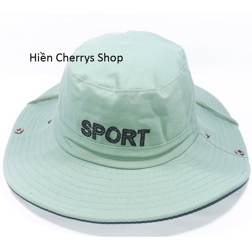[ Nhiều mẫu ] Nón tai bèo nam vành rộng 8,5 cm thêu chữ SPORT kết hợp vải cotton tốt mềm mại